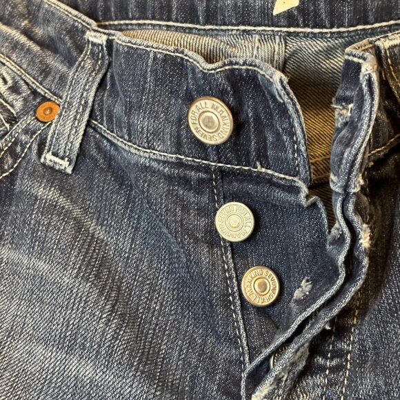 7 For All Mankind Women's Distressed Crop Boycut Jeans Size 27 - Picture 6 of 9